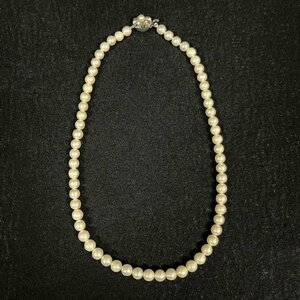 パール 真珠 ネックレス 全長約42.5cm 珠直径約6.51mm～6.80mm 重量約29.1g アクセサリー　102501w/T9（K）