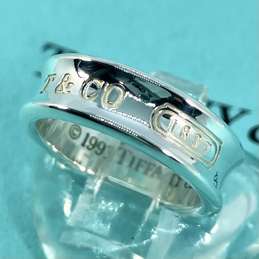 美品】18号 ティファニー TIFFANY&Co シルバー 1837 ナロー ワイド