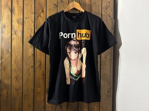 新品★ポルノハブ　プリントTシャツ【L】★エロ・アダルト動画/ポーンハブ/アニメ/Pornhub