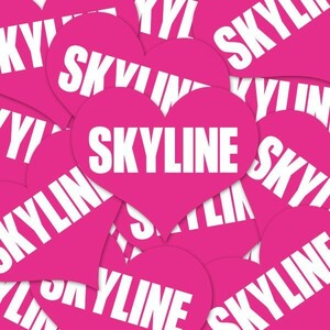 SKYLINE HEART PINK STICKER - スカイライン ハート ピンク ステッカー / NISSAN ニッサン GTR 日産 JDM EASYSICKS イージーシックス