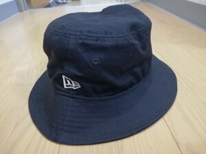 未使用品【NEWERA ニューエラ】コットンツイル生地バケットハット“◆M-Ｌサイズ　ブラック