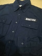 “AVIREX アビレックス ”【エアフォース風デザイン・コットンツイルシャツ】◆Lサイズ　ネイビーブルー_画像3