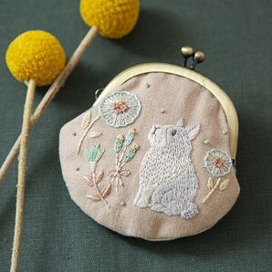 刺繍キット うさぎさん がま口 財布