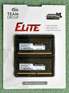 ★【使用4ヶ月】 TEAM ELITE DDR4-3200 32GB(16GB×2) 1Rank SKHynix製チップ SO-DIMM ノート用★