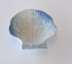 小皿 デザート皿 シェル形 青吹き 5枚
