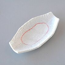 小皿 5枚セット 小長皿 粉引白 でこぼこ手作り調_画像7