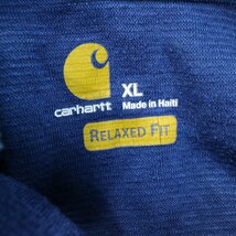 Carhartt カーハート ハーフジップ 長袖Ｔシャツ スタンドカラー ブルー (メンズ XL) 中古 古着 O4965_画像6