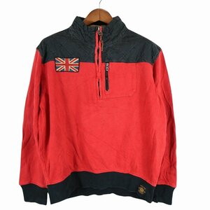 Polo by Ralph Lauren ポロバイラルフローレン ハーフジップ 切り替え スウェット トレーナー TALON レッド (メンズ XL) 中古 古着 O5156