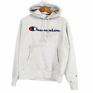 Champion チャンピオン リバースウィーブ フーディー パーカー プルオーバー ワンポイント グレー (メンズ M) 中古 古着 O5107