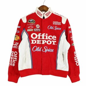 CHASE レーシングジャケット バイクウェア 企業ロゴ Office DEPOT オフィスデポ レッド (メンズ XL) 中古 古着 O5202