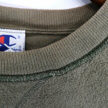 Champion チャンピオン オーセンティック スウェット 大きいサイズ ワンポイント 前V カーキ (メンズ XXL) 中古 古着 O5334_画像5