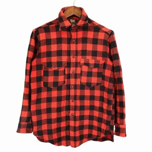 50年代 WOOLRICH ウールリッチ 長袖シャツ アメカジ ヴィンテージ バファローチェック柄 レッド (メンズ 15) 中古 古着 O5432