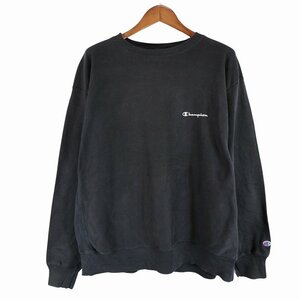 Champion チャンピオン プレミアムリバースウィーブ スウェット 大きいサイズ ワンポイント ブラック (メンズ XXL) 中古 古着 O5469