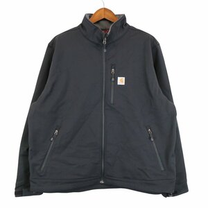 Carhartt カーハート ソフトシェルジャケット 大きいサイズ バックプリント ブラック (メンズ 2XL) 中古 古着 O5629