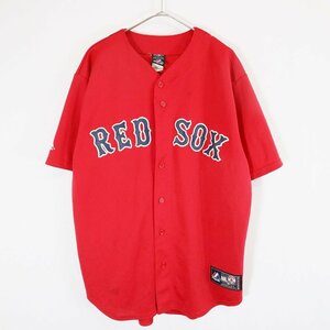 SALE/ Majestic マジェスティック MLB レッドソックス ユニフォーム アメカジ レッド (メンズ Lサイズ相当) 中古 古着 N5455