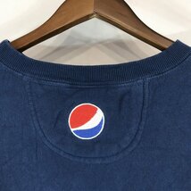 2000年代 aramark pepsi ペプシ スウェット 刺繍 ワンポイントロゴ ネイビー (メンズ XL) 中古 古着 O6144_画像3