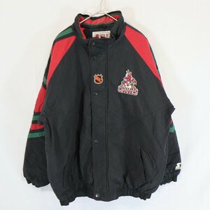 SALE/ 90年代 STARTER NHL アリゾナ・コヨーテズ 中綿ナイロンジャケット プロチーム ホッケ ブラック (メンズ XL相当) 中古 古着 N6028