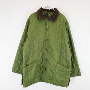 SALE/ Barbour バブアー LIDDESDALE リッズデール キルティングジャケット ヨーロッパ古着 襟コーデュロイ グリーン (メンズ L) N6560