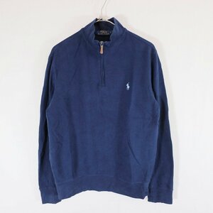 SALE/ Polo by Ralph Lauren Polo bai Ralph Lauren sweat embroidery half Zip one Point Logo navy ( men's S) N6852