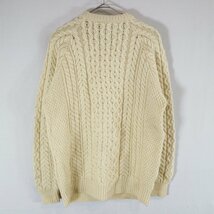 SALE/ CARRAIG DONN アイルランドアランニット セーター 防寒 アウトドア ヨーロッパ古着 クルーネック ホワイト (メンズ 40) N7083_画像2