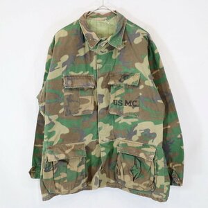 SALE/ 米軍実物 U.S.ARMY USMC BDUシャツジャケット ミリタリー 戦闘服 ウッドランドカモ (メンズ XL相当) 中古 古着 N7942