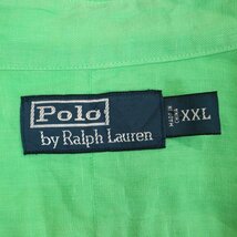 SALE/ Polo by Ralph Lauren ポロバイラルフローレン リネン長袖シャツ 大きいサイズ アメカジ ライトグリーン (メンズ XXL) N7904_画像9