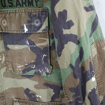 SALE/ 90年代 米軍実物 U.S.ARMY ユーティリティジャケット ミリタリー ウッドランドカモ (メンズ MEDIUM‐SHORT) 中古 古着 N8229_画像6