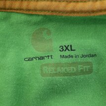 Carhartt カーハート ロゴ半袖Ｔシャツ 大きいサイズ ワーク ラグランスリーブ 丸首 ライトグリーン (メンズ 3XL) 中古 古着 O7290_画像6