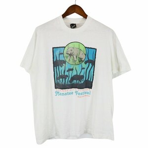 90年代 USA製 FRUIT OF THE LOOM フルーツオブザルーム イラストプリント 半袖Ｔシャツ シングルステッチ (メンズ XL) 中古 古着 O7291