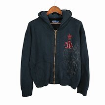 90年代 Polo by Ralph Lauren ポロバイラルフローレン フーディー パーカー ジップアップ ネイビー (メンズ XL) 中古 古着 O7405_画像1