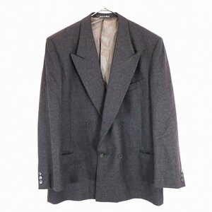 SALE/ イタリア製 GIORGIO ARMANI ジョルジオ アルマーニ テーラードジャケット スーツ ダブルボタン ブラック (メンズ 43) N9374