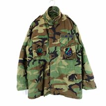 SALE/ 米軍実物 U.S.ARMY M‐65 3rd フィールドジャケット ミリタリー 戦闘服 アウター ウッドランドカモ (メンズ XL相当) N9354_画像1