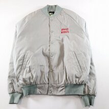 SALE/ USA製 AMERICAS FINEST Jackets North Shore Radio Club N9HZL 中綿 スタジアムジャケット 企業系 シルバー (メンズ L) N9448_画像1