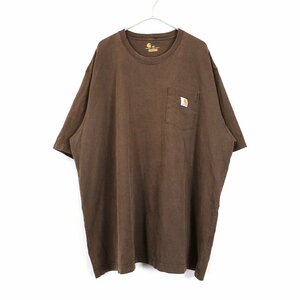 SALE/ Carhartt カーハート ワンポイントロゴ 半袖Ｔシャツ 大きいサイズ 片ポケット ブラウン (メンズ 3XL) 中古 古着 N9971