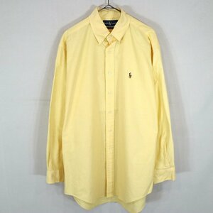 SALE/ Polo by Ralph Lauren ポロバイラルフローレン ボタンダウン長袖シャツ アメカジ ライトイエロー (メンズ 16(32/33)) O0533