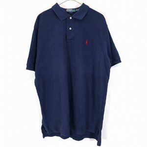 SALE/ Polo by Ralph Lauren ポロバイラルフローレン 半袖 ポロシャツ 刺繍 アメカジ ワンポイントロゴ ネイビー (メンズ XL) O0504