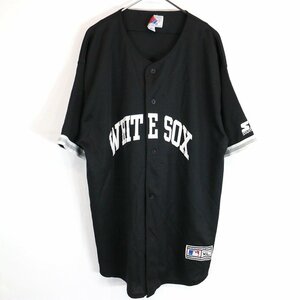 SALE/ STARTER スターター MLB シカゴ・ホワイトソックス ゲームシャツ 半袖シャツ Y2K ベースボール ブラック (メンズ XL) O0852