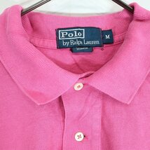 SALE/ 90年代 Polo by Ralph Lauren ポロバイラルフローレン 半袖ポロシャツ 刺繍 胸元ワンポイントロゴ ピンク (メンズ M) O0935_画像6