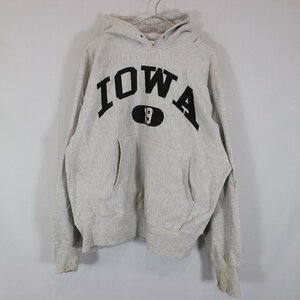 SALE/ Champion チャンピオン オーセンティック カレッジプリント IOWA リバースタイプ パーカー 防寒 グレー (メンズ L相当) O0891