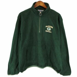 90年代 Champion チャンピオン フリースジャケット プロチーム NFL グリーンベイ・パッカーズ グリーン (メンズ XL) 中古 古着 O7580