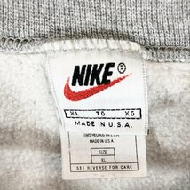 90年代 USA製 NIKE ナイキ ワンポイント スウェット 刺繍 グレー (メンズ XL) 中古 古着 O7667_画像7