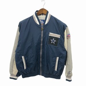 PRO PLAYER プロプレイヤー NFL ダラス・カウボーイズ ナイロンジャケット 防寒 プロチーム ネイビー (ユース XL) 中古 古着 O8611