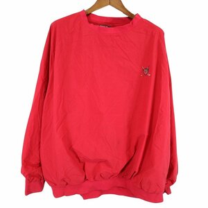 90年代 Polo by Ralph Lauren ポロバイラルフローレン プルオーバーナイロン ジャケット アメカジ レッド (メンズ XL) 中古 古着 O8288