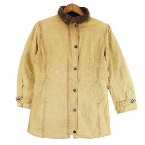 90年代 イングランド製 Barbour L65 NEWMARKET JACKET コットン オイルドジャケット ユーロ ブラウン (レディース 12) 中古 古着 O8373