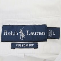 RALPH LAUREN ラルフローレン 長袖シャツ 刺繍 ワンポイントロゴ ホワイト (メンズ L) 中古 古着 O6673_画像6