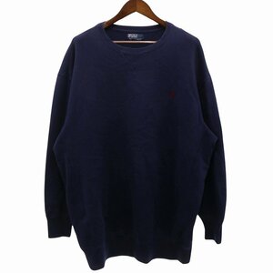 Polo by Ralph Lauren ポロバイラルフローレン ワンポイントロゴ スウェット アメカジ ネイビー (メンズ XL) 中古 古着 O9047