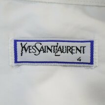 YVES SAINT LAURENT イヴ サンローラン ブロード生地 半袖シャツ メゾンブランド ホワイト (メンズ 4) 中古 古着 O9144_画像4