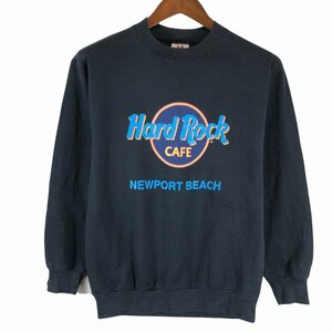 90年代 USA製 TEE JAYS ハードロックカフェ ロゴプリント スウェット アメカジ ブラック (メンズ M) 中古 古着 O9249