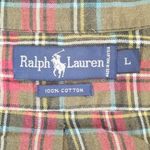 90s Polo by Ralph Lauren ポロ ラルフローレン 長袖 シャツ チェック柄 マルチカラー ( メンズ L ) 中古 古着 N3936_画像7