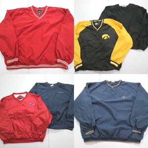 ◎ナイロンプルオーバージャケット set シンプル カラー系 他 (メンズ4XL/3XL) 6枚セット まとめ売り 古着卸 1円スタート JA4 MQ1149